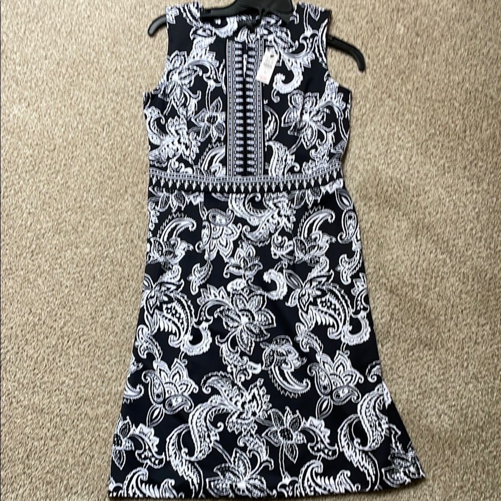 Talbots Black and White Paisley Dress